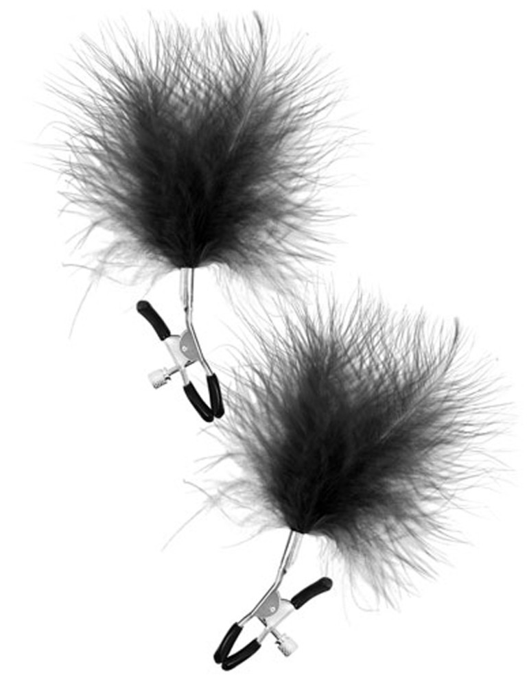 Pinces à seins pression réglable grande plumeau noir - CC5700690010 Pinces à seins pression réglable grande plumeau noir - CC5700690010