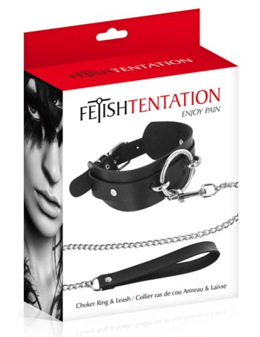 Collier fétichiste large anneau métal et laisse - CC6060180010 2