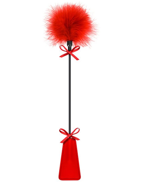 Cravache rouge bdsm avec plumeau - CC5700770030 Cravache rouge bdsm avec plumeau - CC5700770030