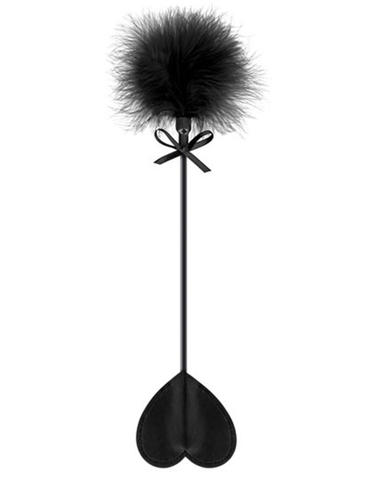 Cravache noire coeur bdsm avec plumeau noir - CC5700760010 Cravache noire coeur bdsm avec plumeau noir - CC5700760010