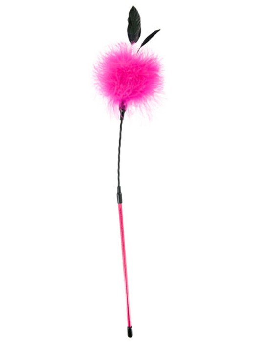 Cravache pompon rose avec petites plumes - CC570079 Cravache pompon rose avec petites plumes - CC570079