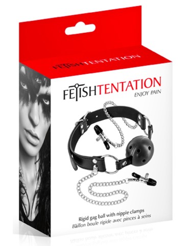 Baillon boule à trous avec pinces à seins - CC5700650010 2