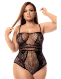 Body grande taille résille noire - MAL1103XBLK