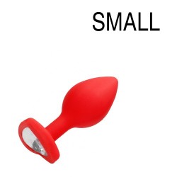 Plug Bijou Anal Silicone Heart Rouge 6 x 2.8 cm