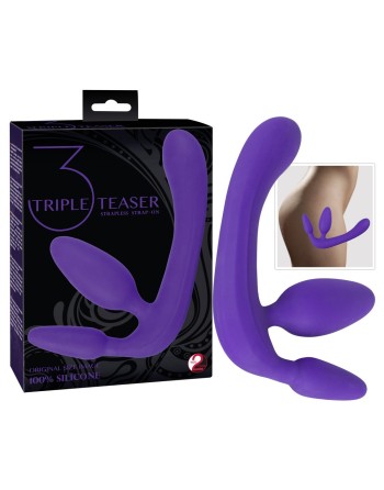 Gode Ceinture Triple Teaser - Mauve