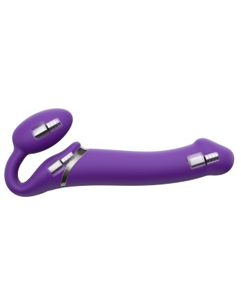 Gode vibrant STRAP-ON 3 Moteurs M 16 x 3.5 cm Violet