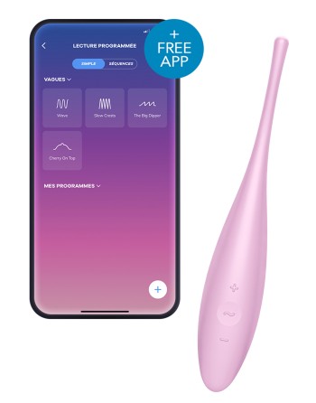 Stimulateur connecté Twirling Joy Satisfyer 17cm Rose