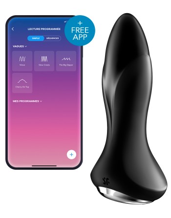 Plug vibrant connecté Rotator Plug Satisfyer 10 x 4cm Noir