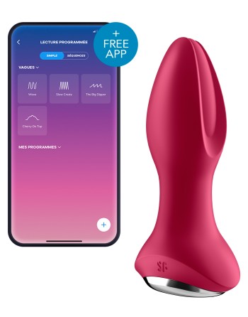 Plug vibrant connecté Rotator Plug Satisfyer 10 x 4cm Fuchsia