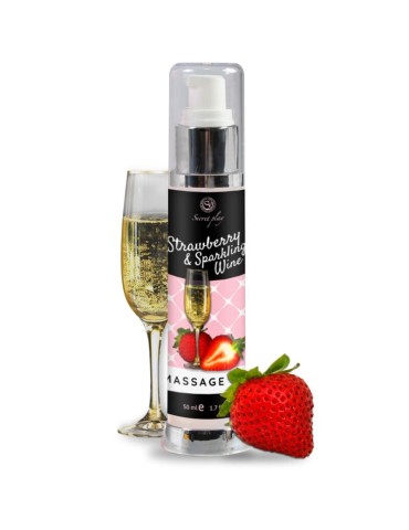 Huile de massage Secret Play Fraise-Vin pétillant 50ml