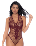 Body string en résille couleur cerise - MAL1115CHRY