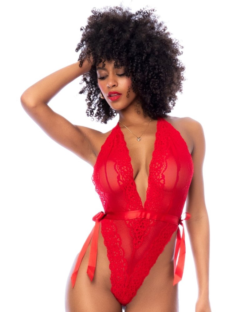 Body string en dentelle rouge - MAL8905RD Body string en dentelle rouge - MAL8905RD
