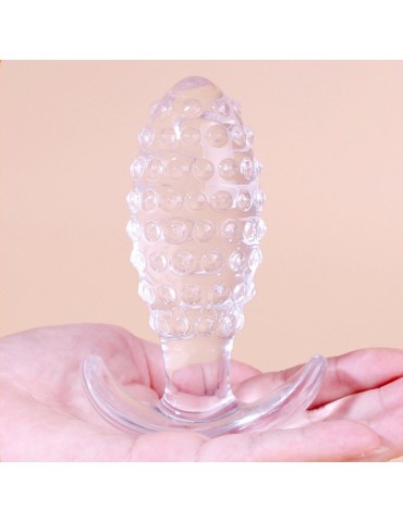 Plug Transparent Dotted Pine XL 10.5 x 4cm