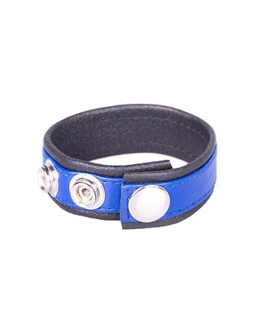 Anneau pÃ©nien en cuir Bleu et noir