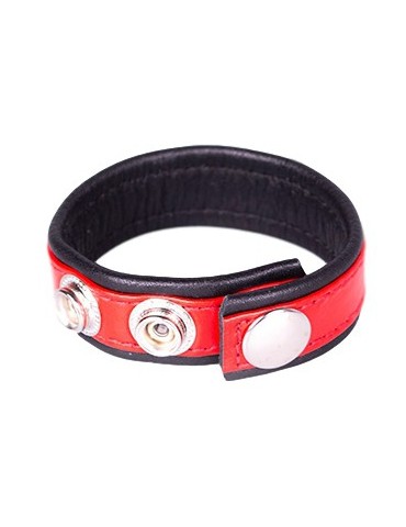 Anneau pÃ©nien Cuir Rouge et noir