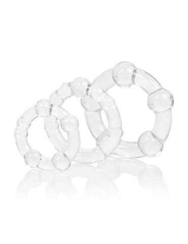 Lot de 3 Cockrings Balls Clear