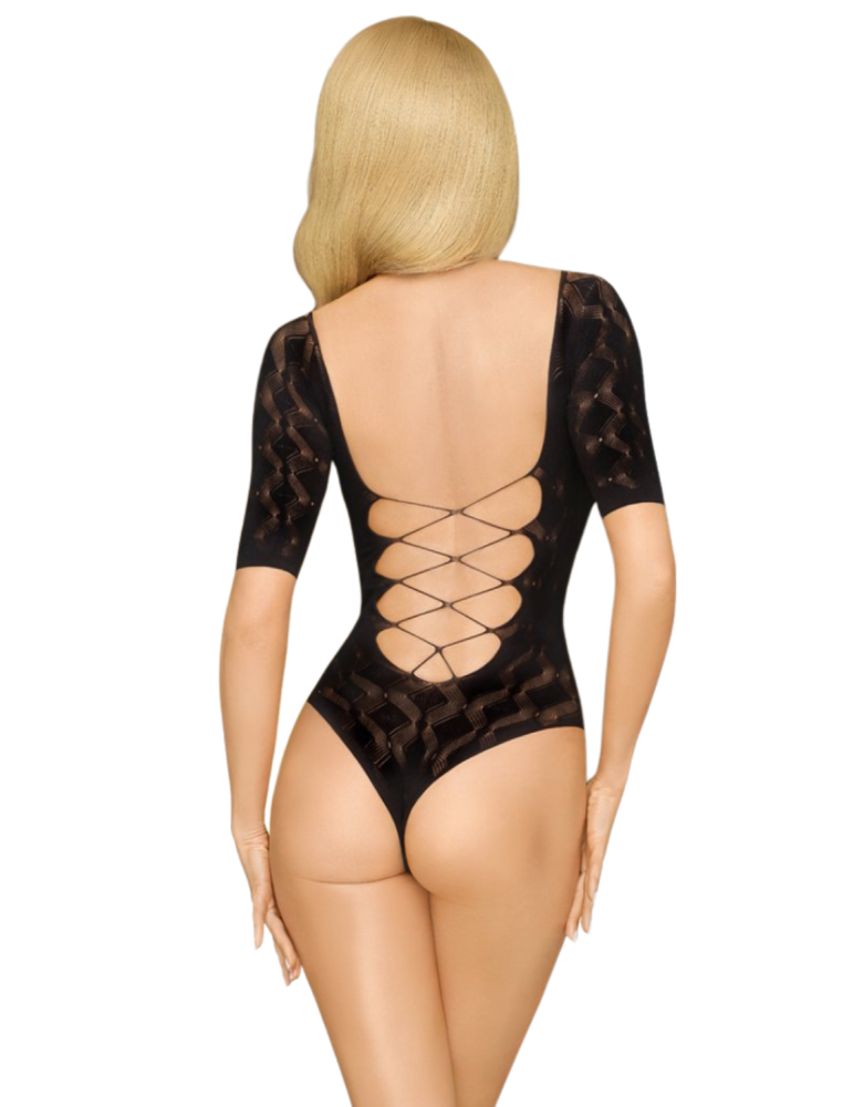 Body noir manche trois quart Salute me - PH0114BLK