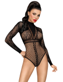 Body noir manches longues fantaisie Spicy whisper - PH0099BLK