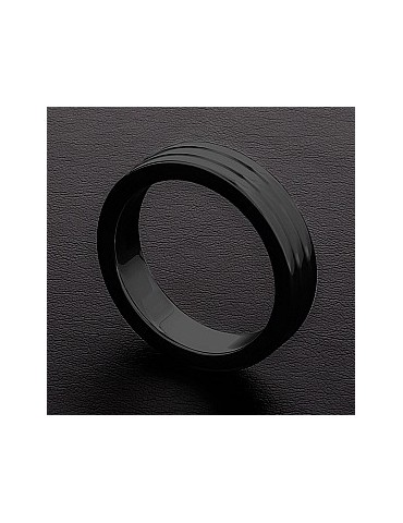 Cockring Ribbed Triune Noir 10mm