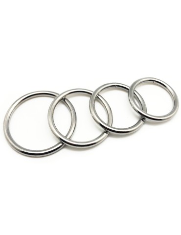 Lot de 4 cockrings en mÃ©tal ROUND LIGHT | DiamÃ¨tre de 35 Ã  50mm