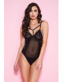 Body noir transparent avec dentelle - ML80077BLK