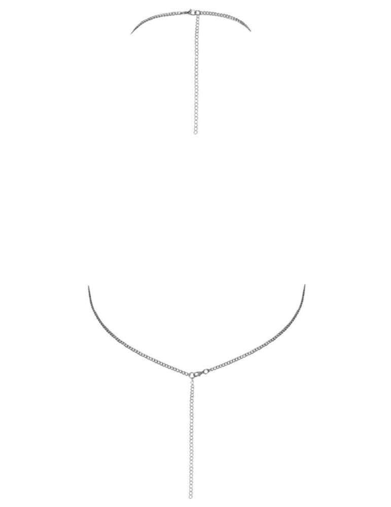 Top métallisé argenté à chaînes - R24504966001