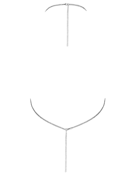 Top métallisé argenté à chaînes - R24504966001