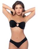 Bikini Bandeau Noir avec Anneau Central - MAL67124BLK