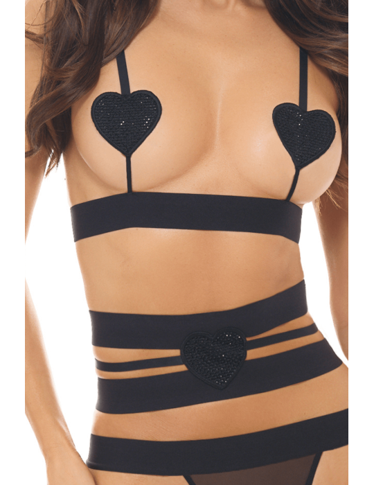 Ensemble 3 pièces noir - REN53051-BLK