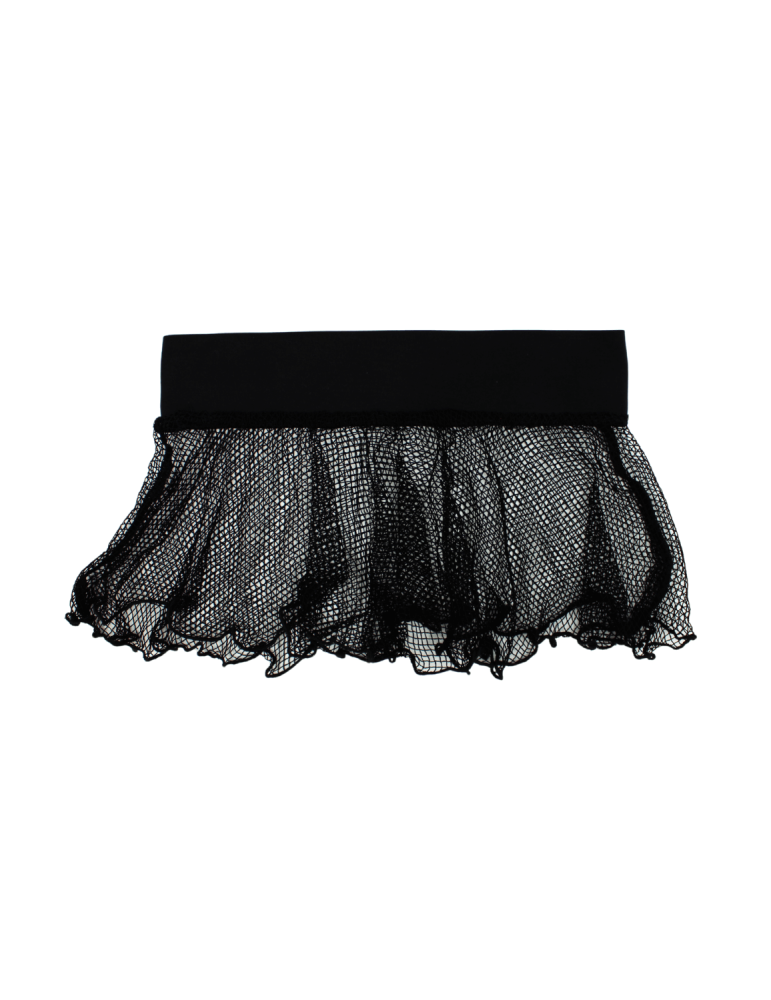 Mini jupe noire en résille large transparente Sofia - LSN4