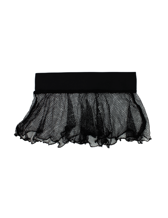 Mini jupe noire en résille large transparente Sofia - LSN4