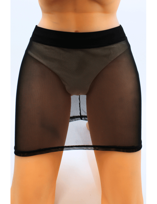 Jupe noire en résille transparente Maya - LSN1 Jupe noire en résille transparente Maya - LSN1