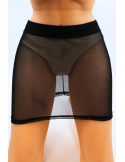 Jupe noire en résille transparente Maya - LSN1