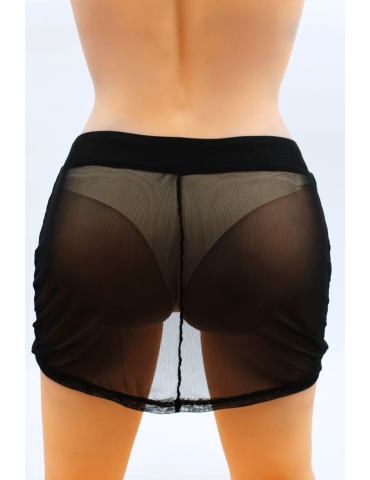 Jupe noire en résille transparente Maya - LSN1 2