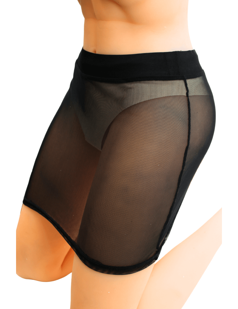 Jupe noire en résille transparente Maya - LSN1