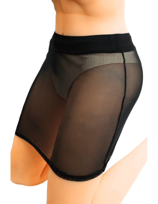Jupe noire en résille transparente Maya - LSN1