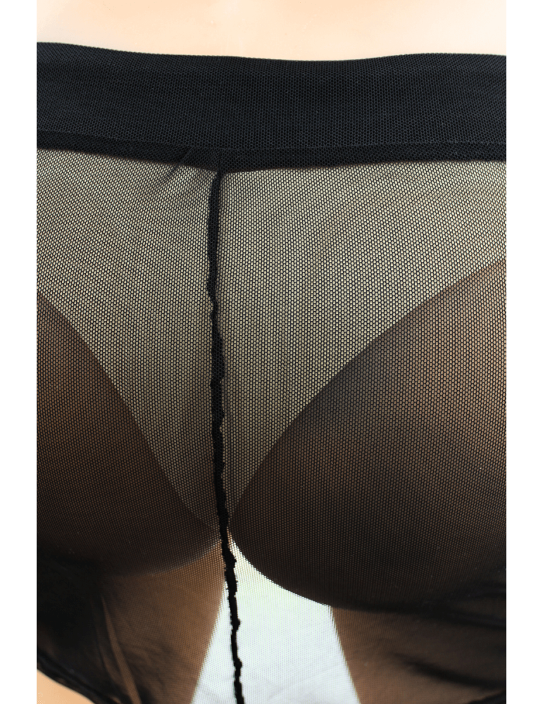 Jupe noire en résille transparente Maya - LSN1
