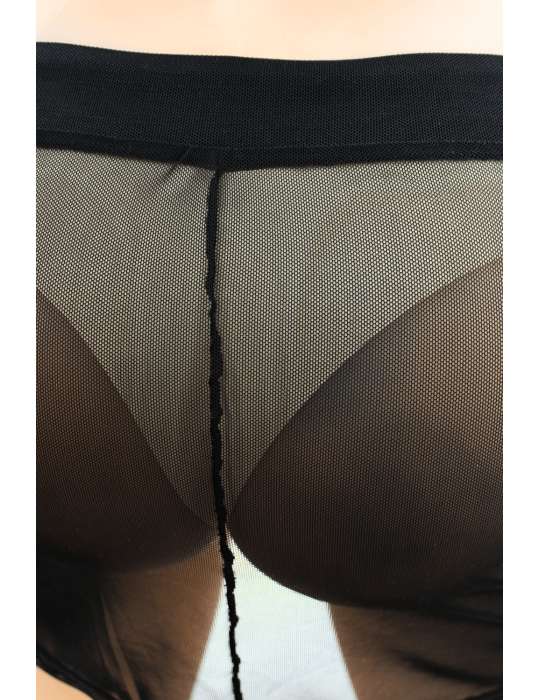 Jupe noire en résille transparente Maya - LSN1
