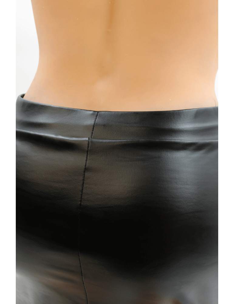 Jupe noire en simili cuir mat Sifia - LSL5-S