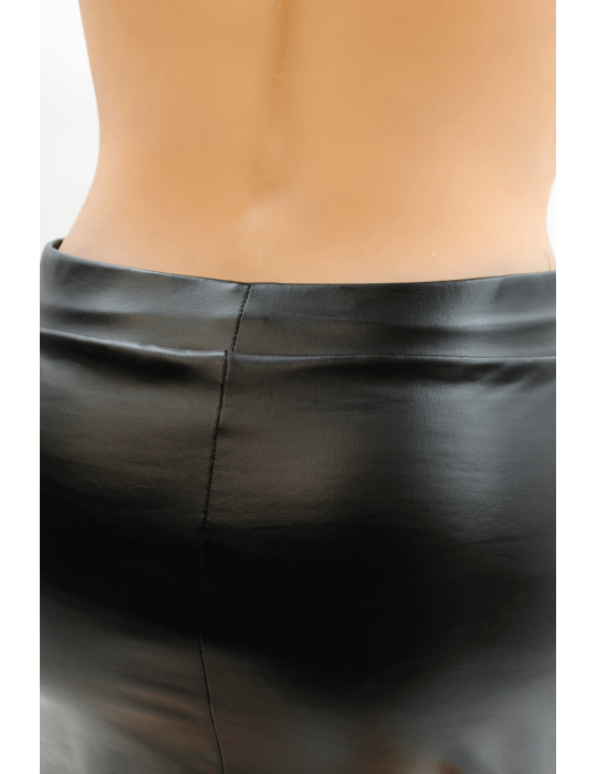 Jupe noire en simili cuir mat Sifia - LSL5-S