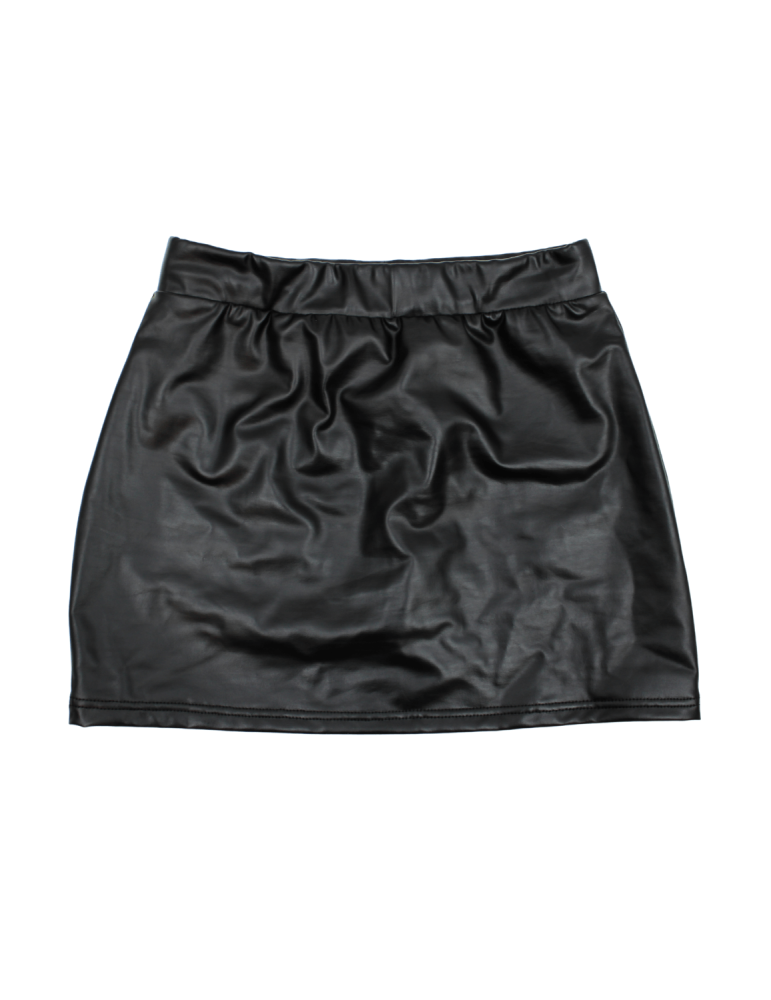 Jupe noire en simili cuir mat Sifia - LSL5-S