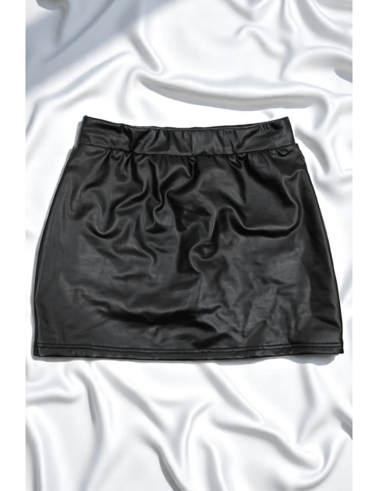 Jupe noire en simili cuir mat Sifia - LSL5-S