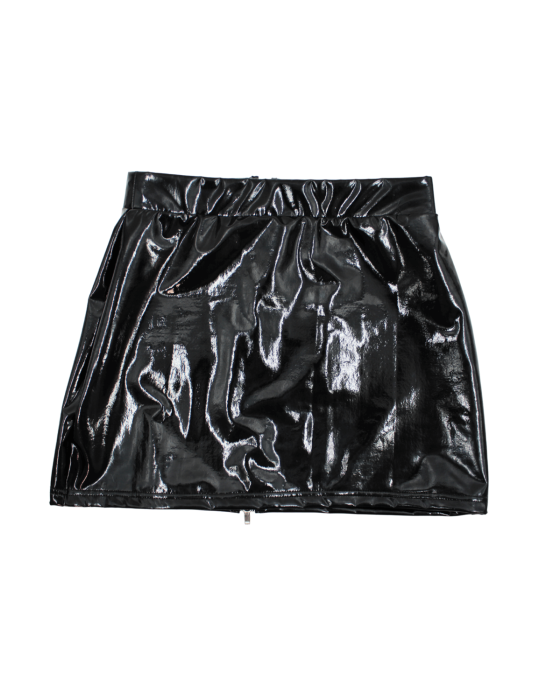 Jupe noire en simili cuir avec zip Lara - LSL6-S