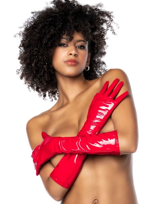Gants en vinyle rouge - MAL125GLRD Gants en vinyle rouge - MAL125GLRD