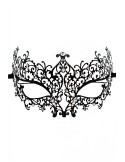 Masque vénitien Chiara rigide noir avec strass  - HMJ-016BK