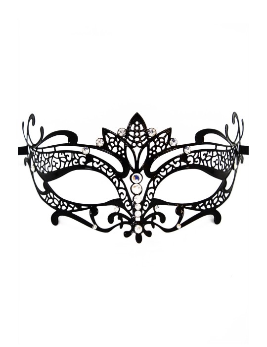 Masque vénitien Asia rigide noir avec strass - HMJ-028BK Masque vénitien Asia rigide noir avec strass - HMJ-028BK