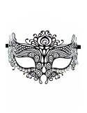 Masque vénitien Ornella rigide noir avec strass  - HMJ-031BK