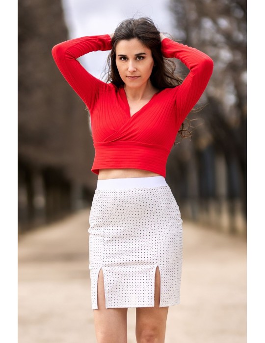 Jupe longue blanche Natacha - LSL3-LWHT Jupe longue blanche Natacha - LSL3-LWHT