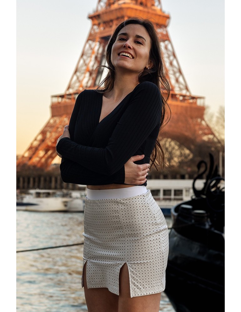 Jupe courte blanche Cassandra - LSL3-SWHT Jupe courte blanche Cassandra - LSL3-SWHT