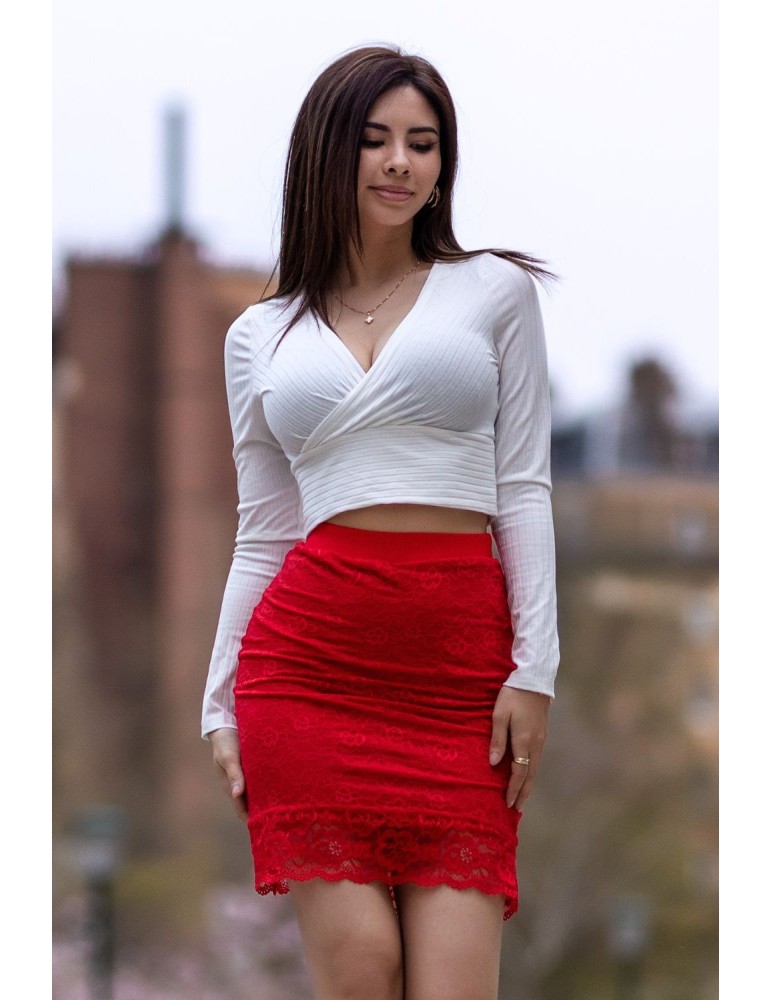 Jupe longue rouge Catalina - LSK2-LRED Jupe longue rouge Catalina - LSK2-LRED